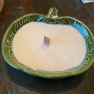 Green Ceramic Pumpkin Candle Holder